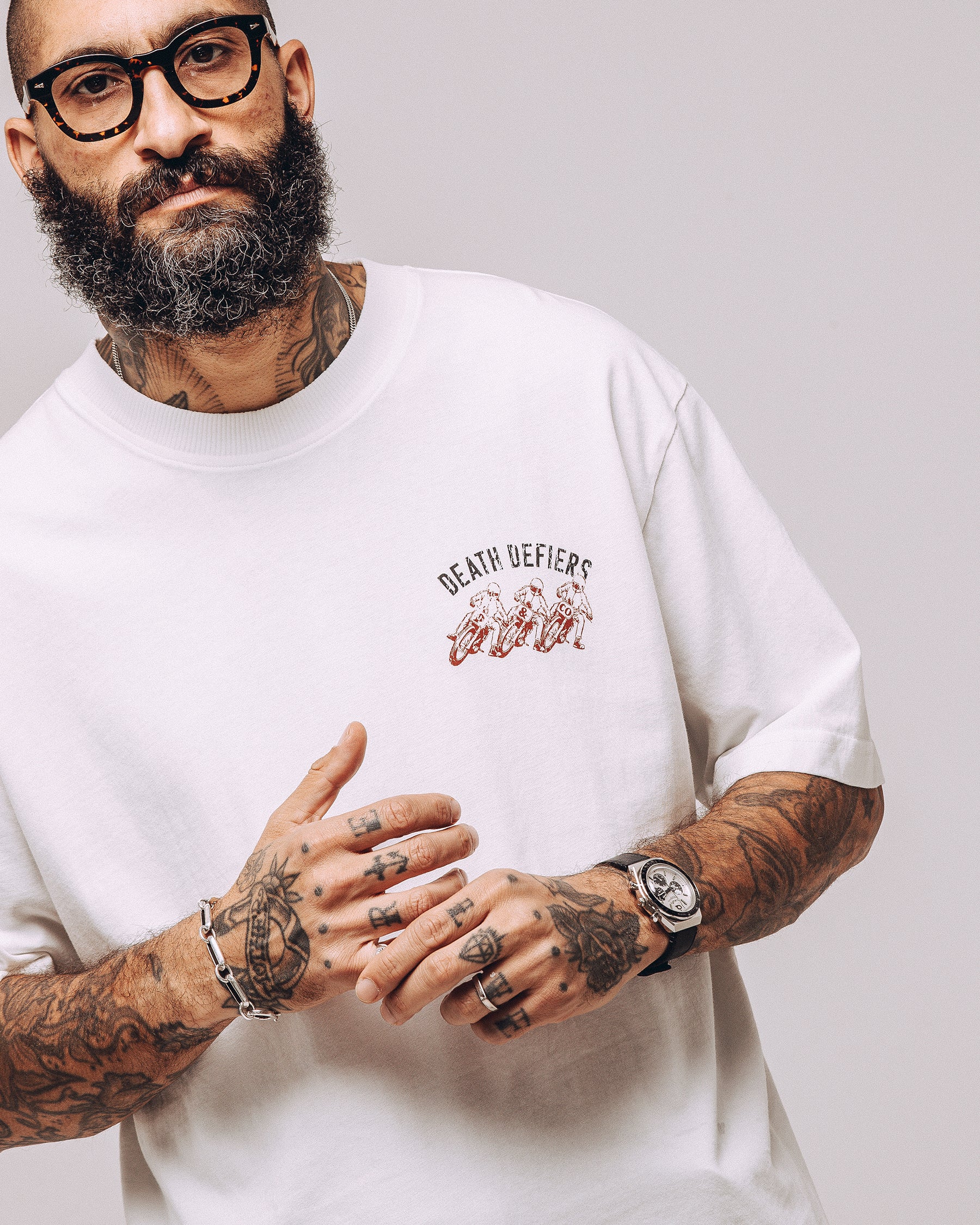 Death Defiers Boxy T-Shirt - Off White