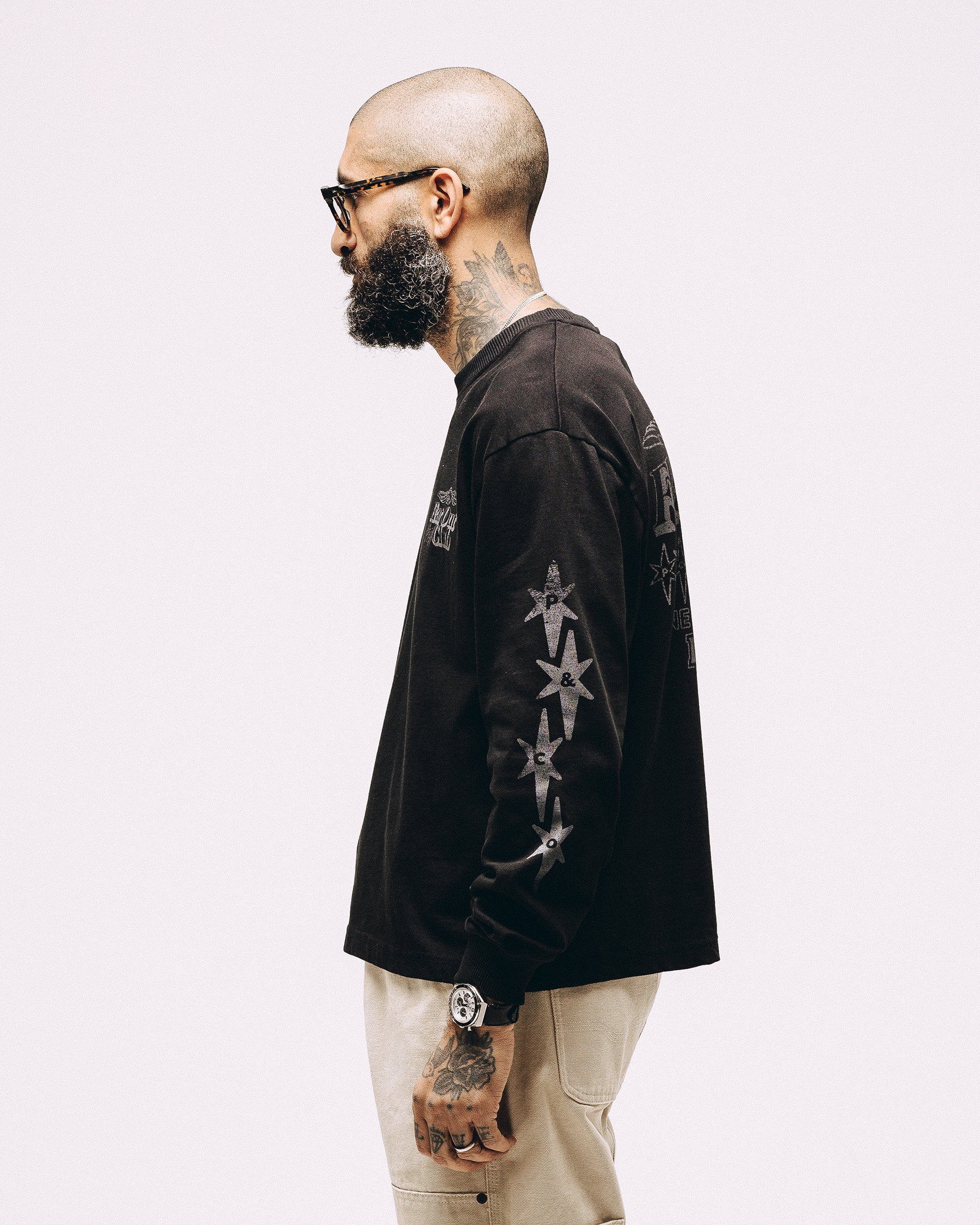 Flat Out Club Boxy Longsleeve - Washed Black