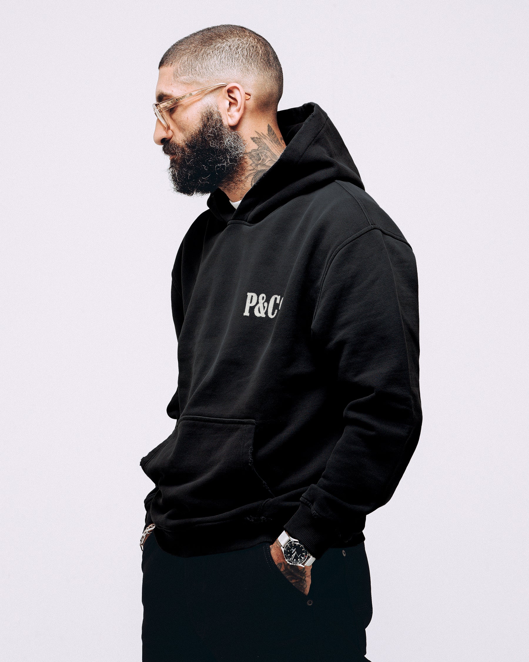 Heavyweight Essential Hoodie - Washed Black