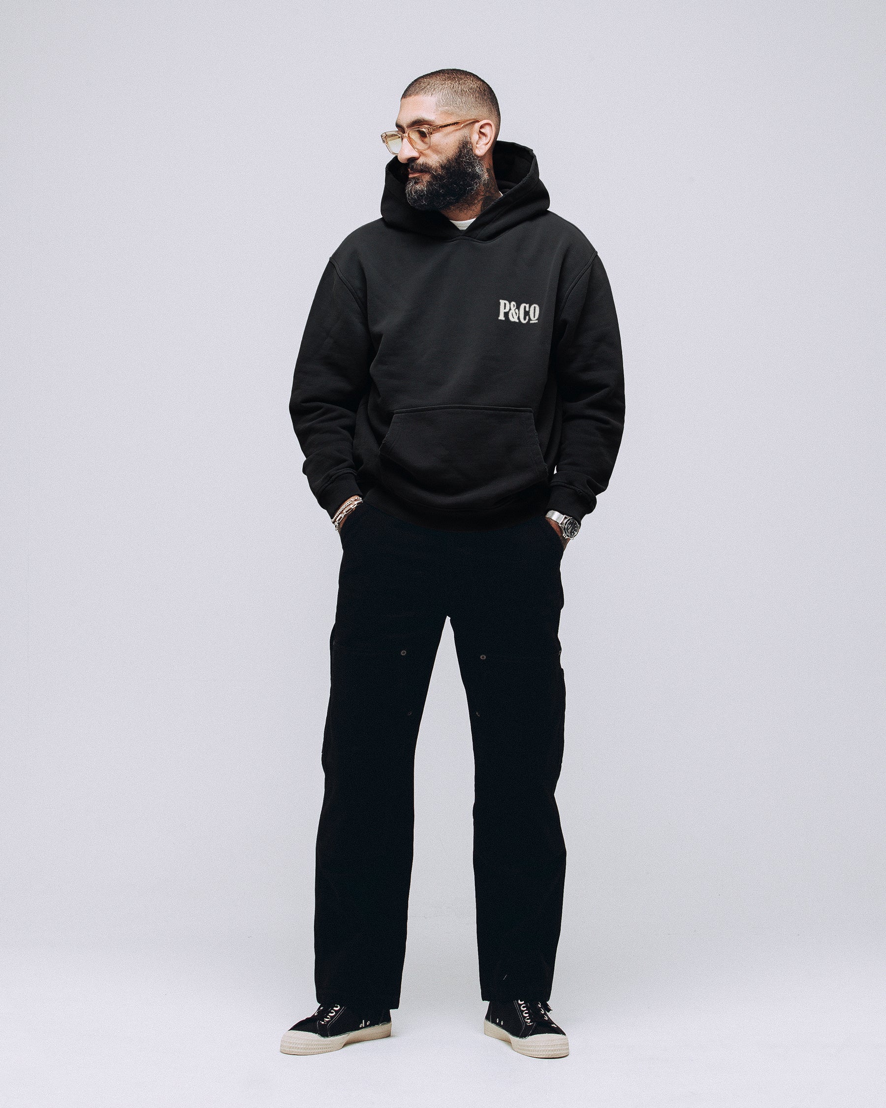 Heavyweight Essential Hoodie - Washed Black