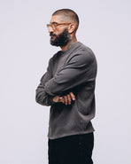 Crafted Ribbed Longsleeve - Charcoal