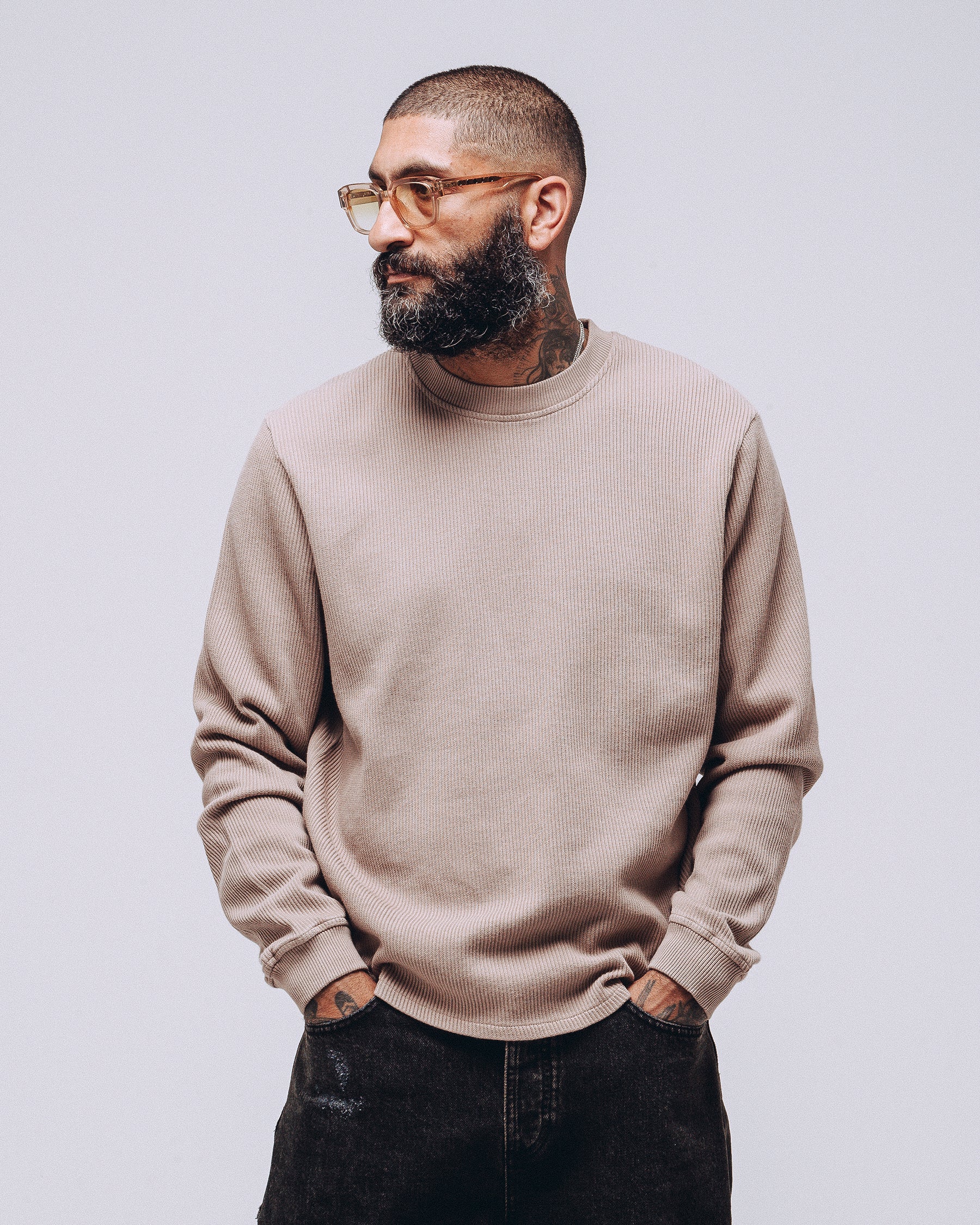 Crafted Ribbed Longsleeve - Tan