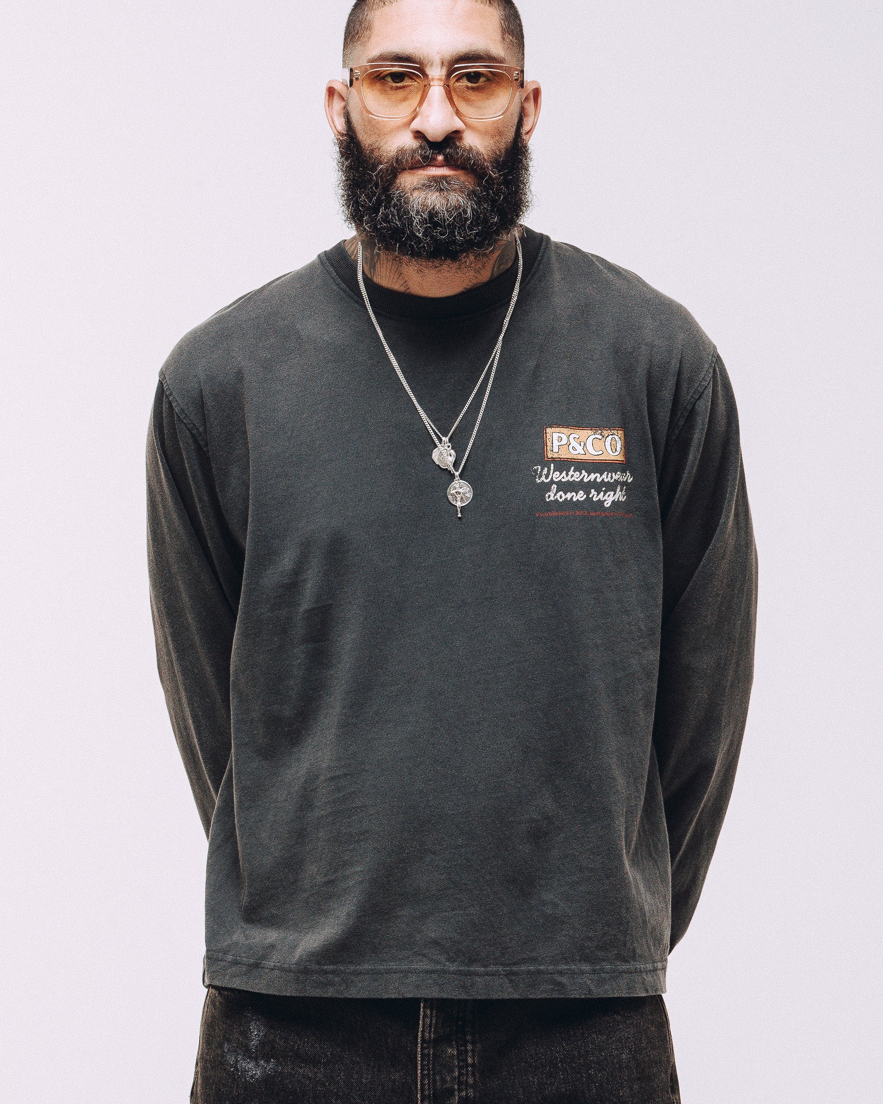 Western Wear Unisex Longsleeve T-Shirt - Acid Wash