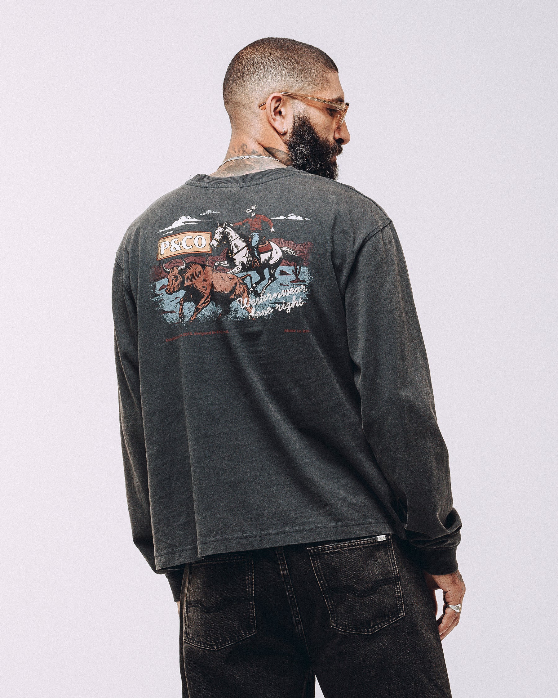 Western Wear Unisex Longsleeve T-Shirt - Acid Wash