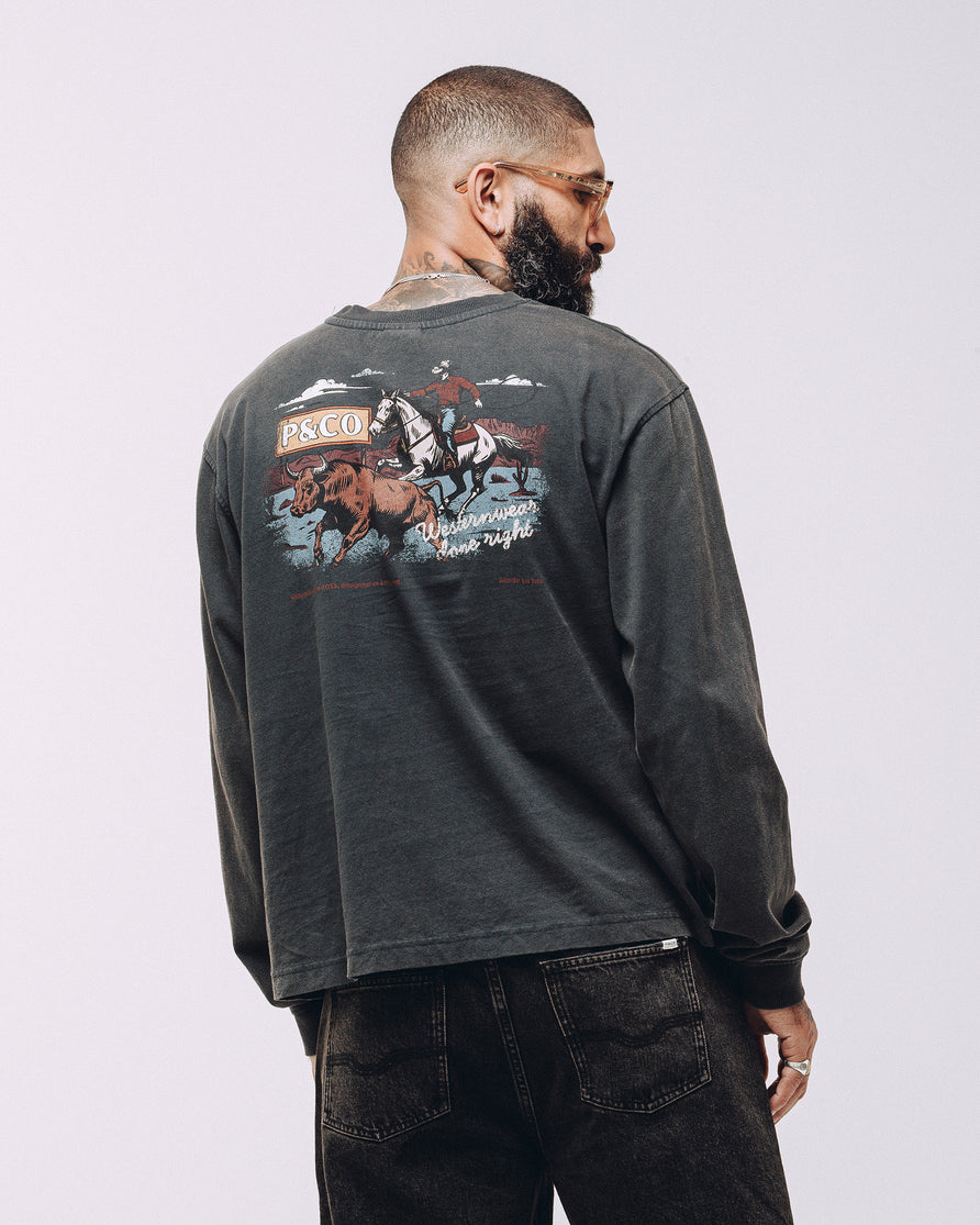 Western Wear Unisex Longsleeve T-Shirt - Acid Wash