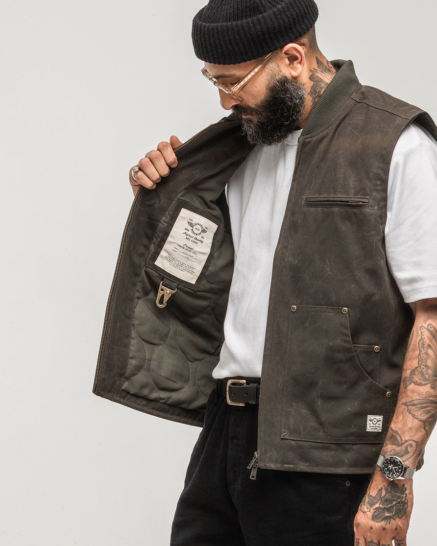 Canyon Waxed Vest - Olive