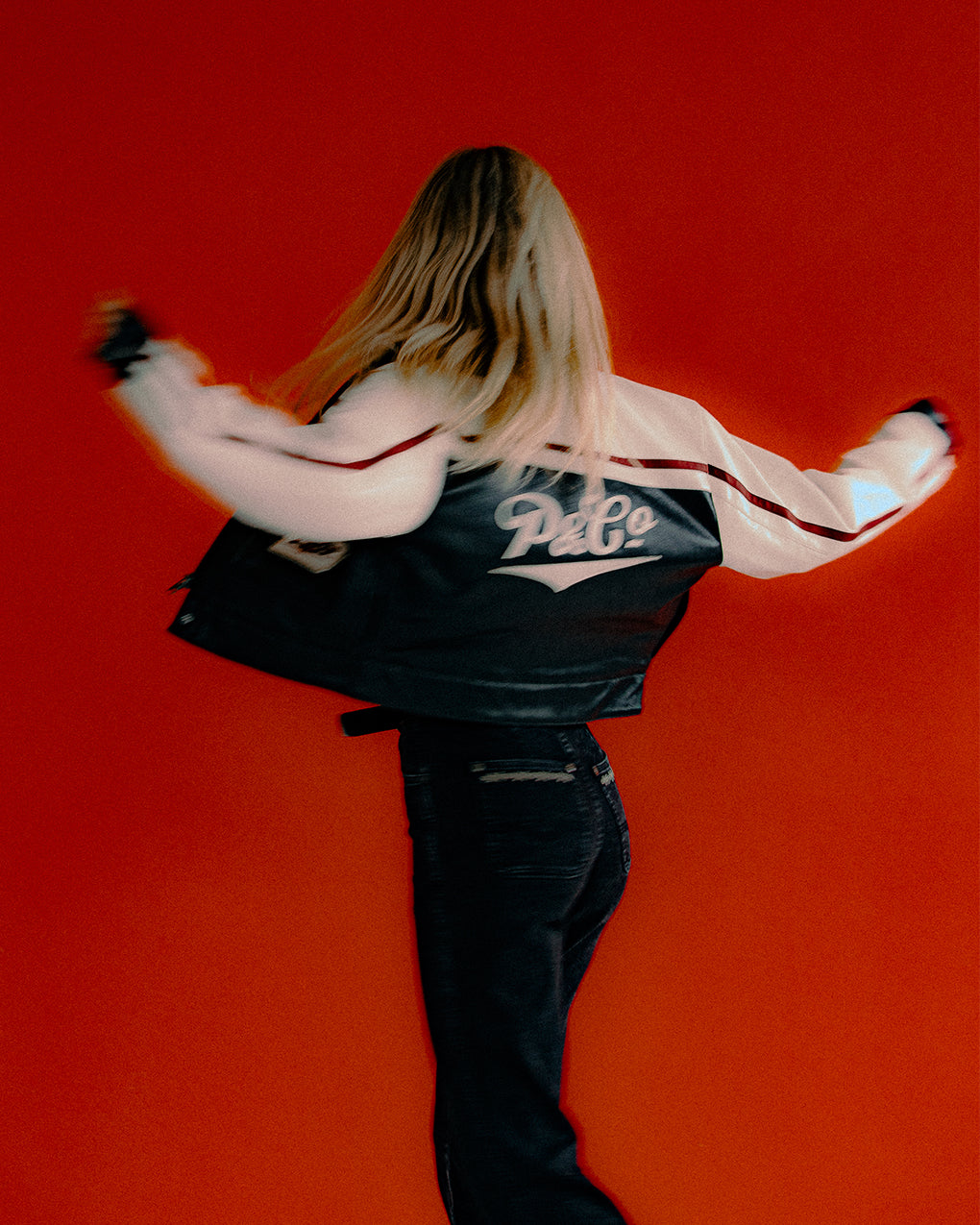 Racing Team Biker Jacket - Black & Ecru