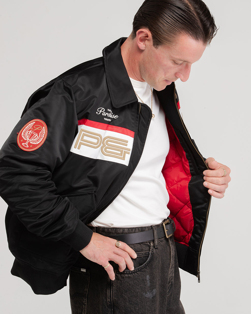 Paradise Trophy Bomber Jacket - Black