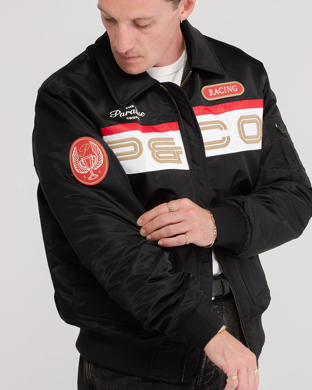 Paradise Trophy Bomber Jacket - Black