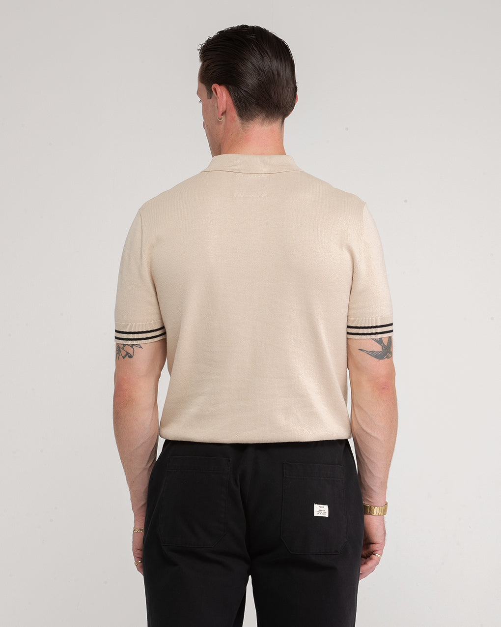 Racing Team Knitted Polo - Stone