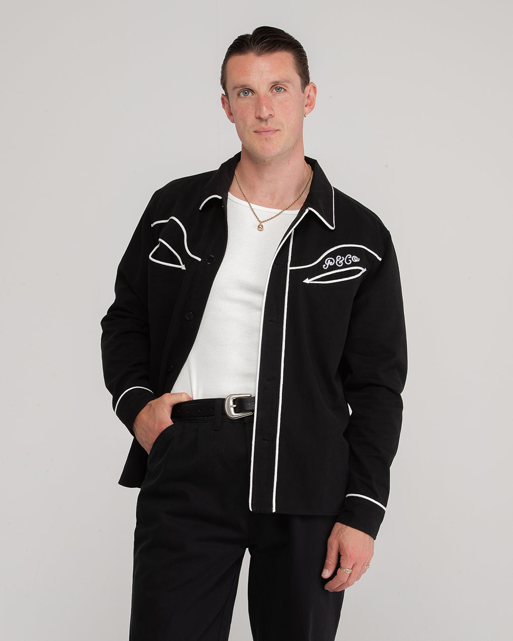 Willow Western Shirt - Washed Black