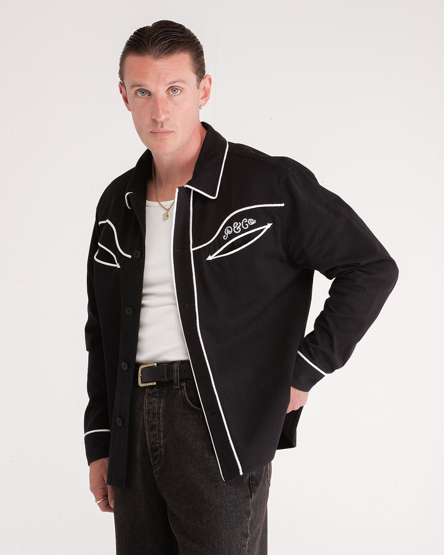 Willow Western Shirt - Washed Black