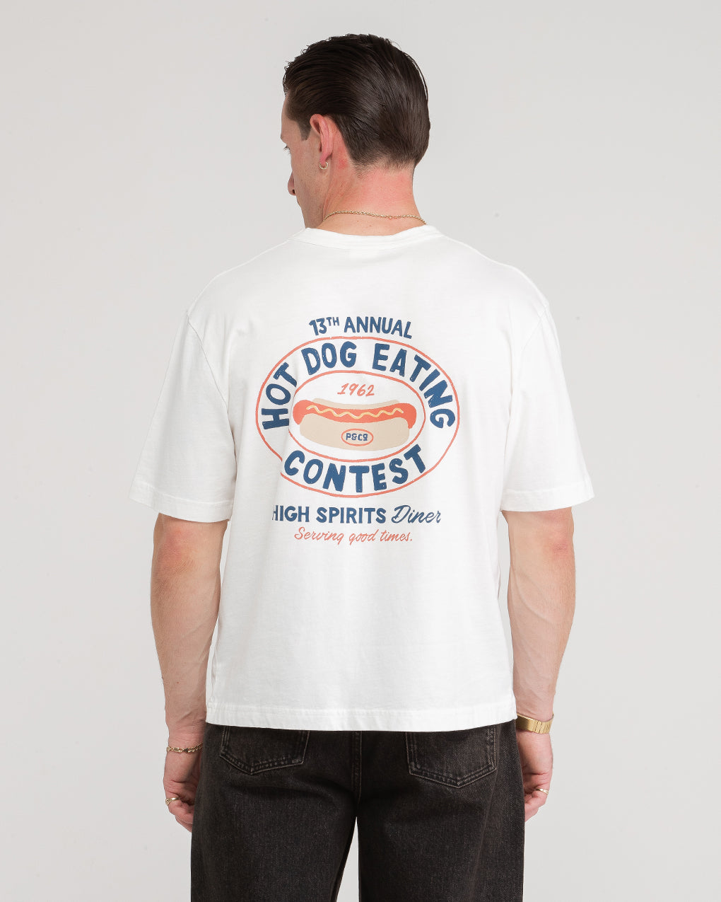 High Spirits Diner Boxy T-Shirt - Off White