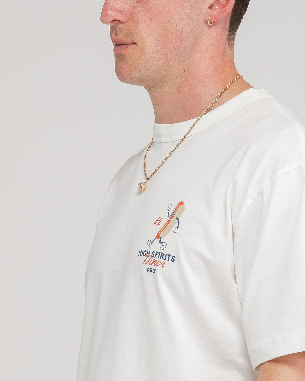 High Spirits Diner Boxy T-Shirt - Off White