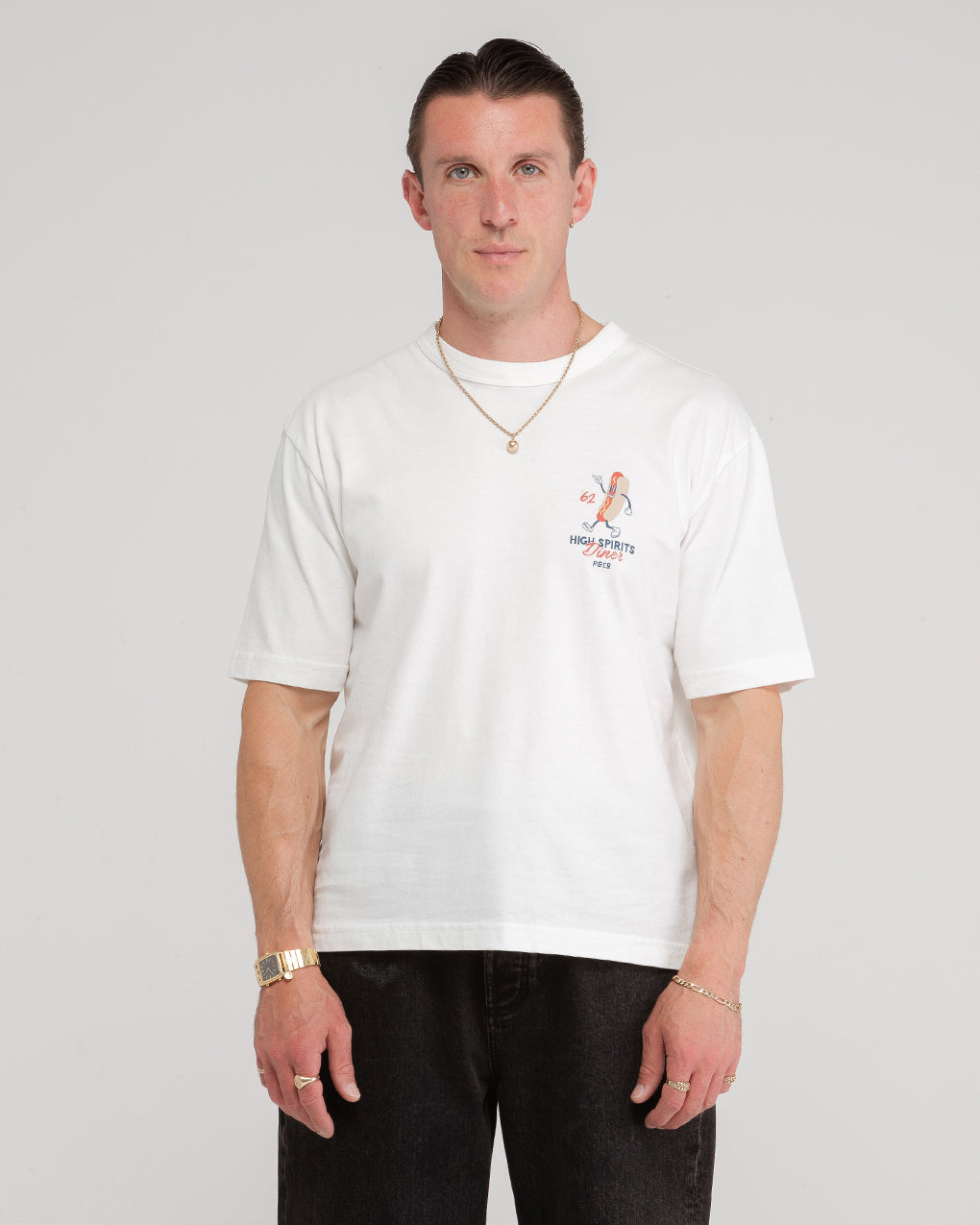 High Spirits Diner Boxy T-Shirt - Off White