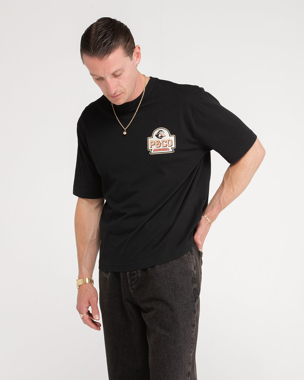 Panther Oils Boxy T-Shirt - Washed Black