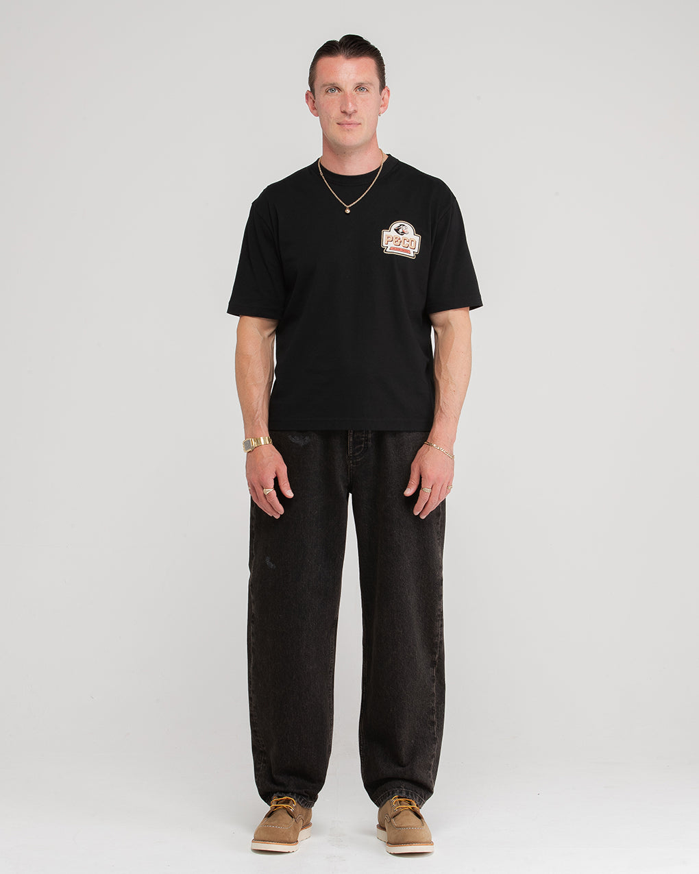 Panther Oils Boxy T-Shirt - Washed Black