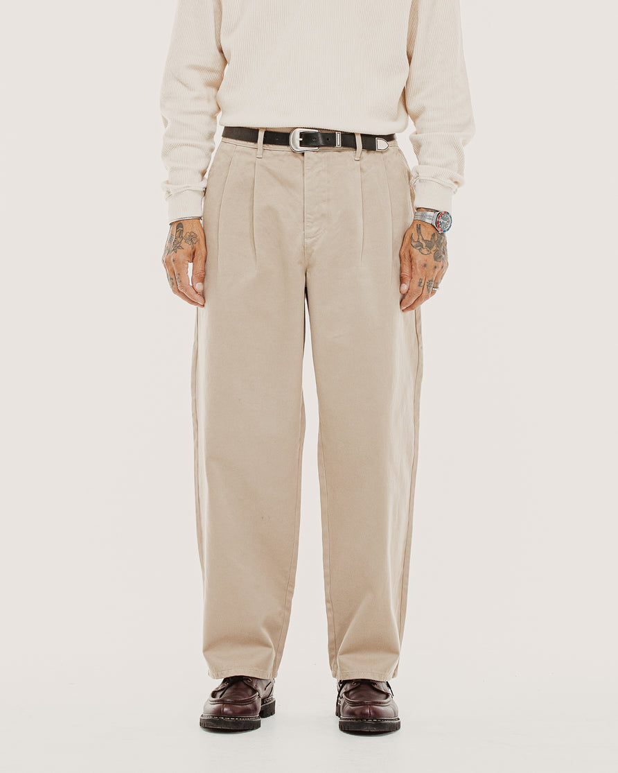 Union Pleated Pant - Stone