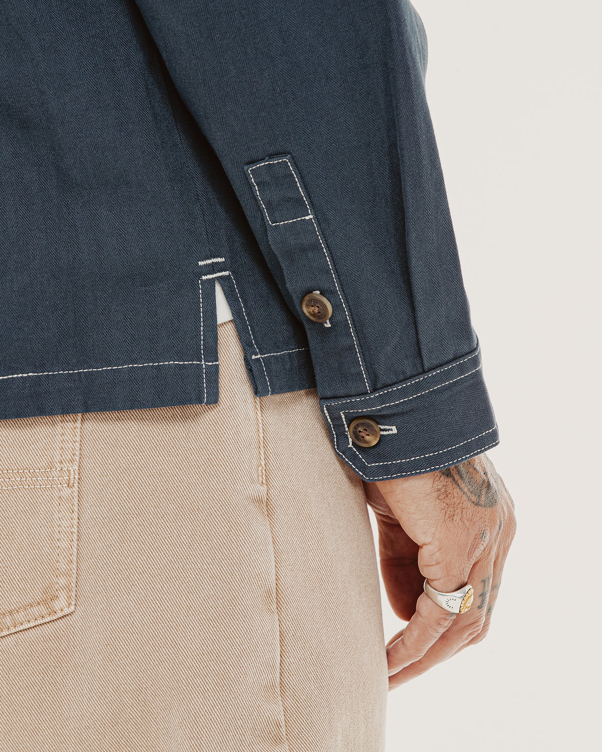 Venture Herringbone Smock - Navy