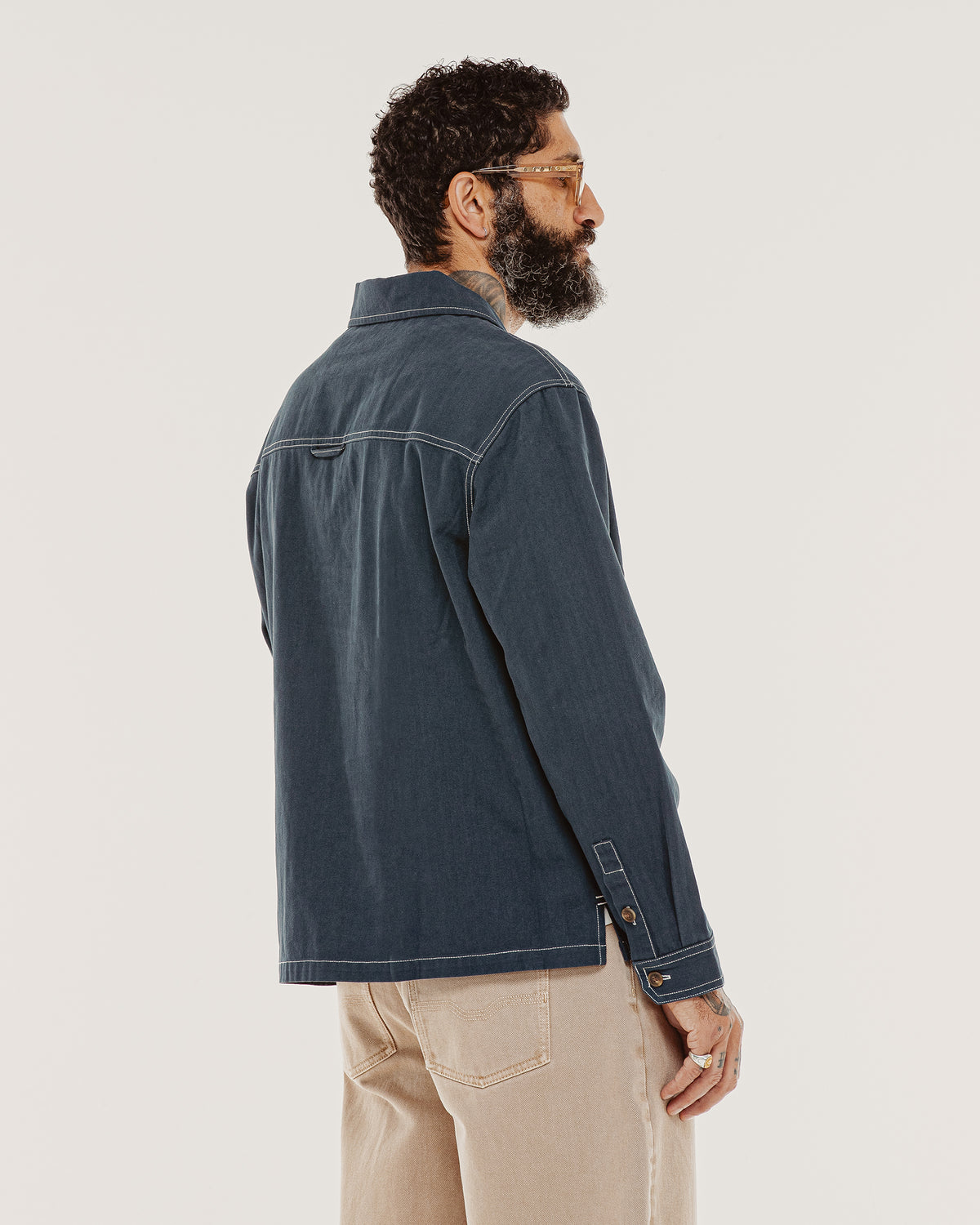Venture Herringbone Smock - Navy