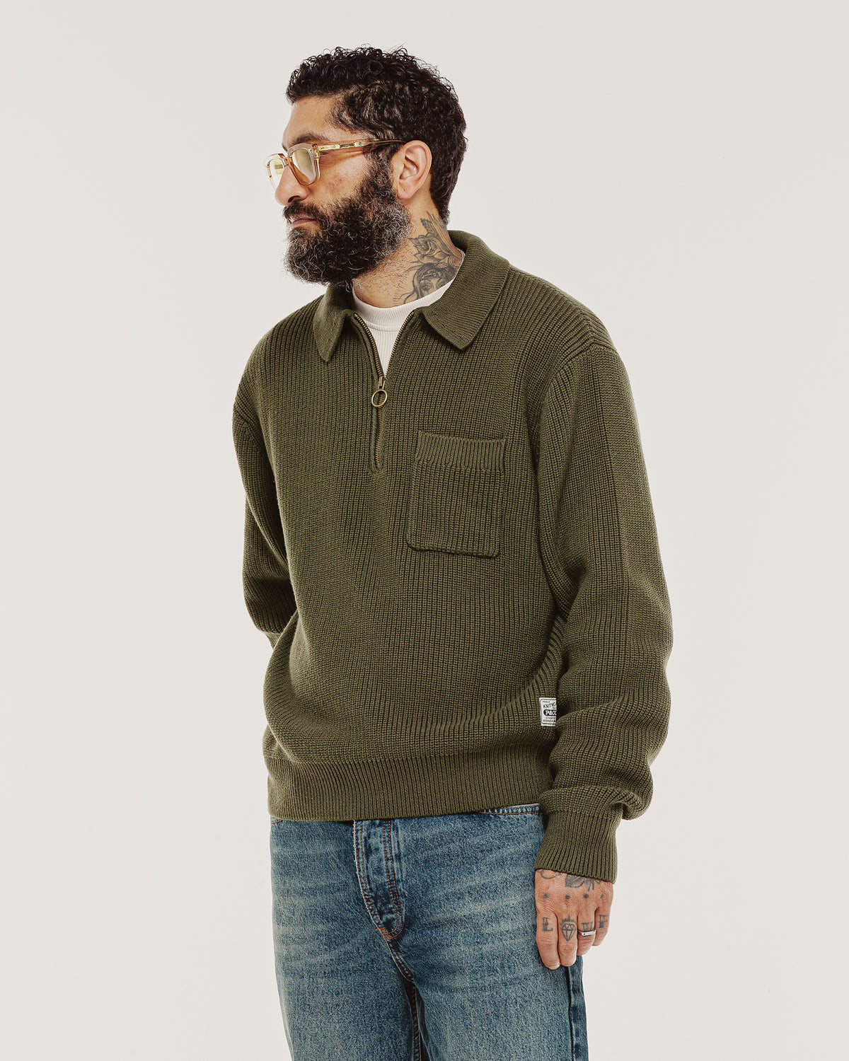P&Co 1/4 Zip Knit - Evergreen