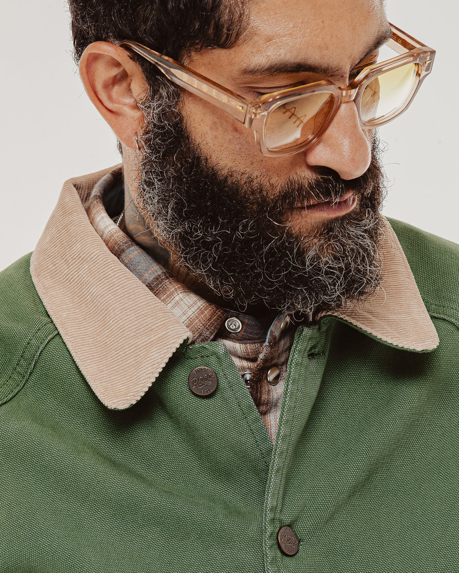 Marine Quarter Canvas Jacket - Green