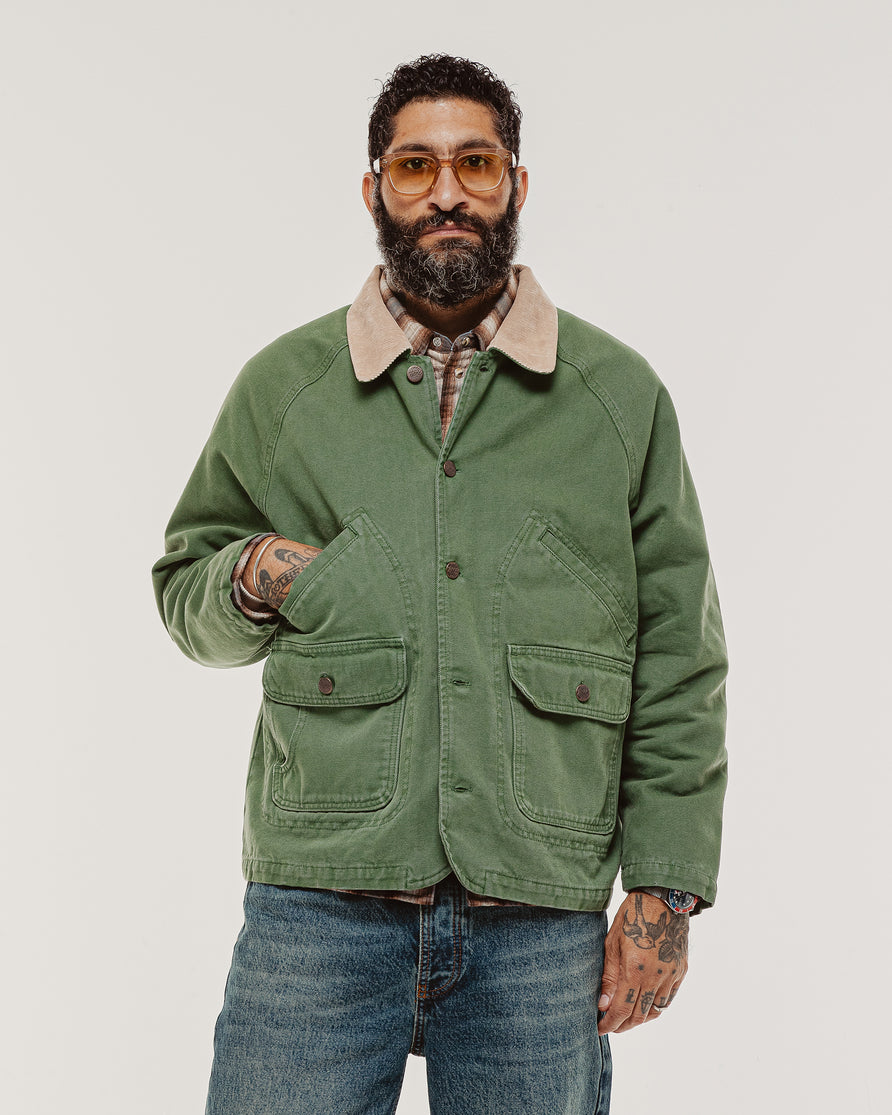 Marine Quarter Canvas Jacket - Green