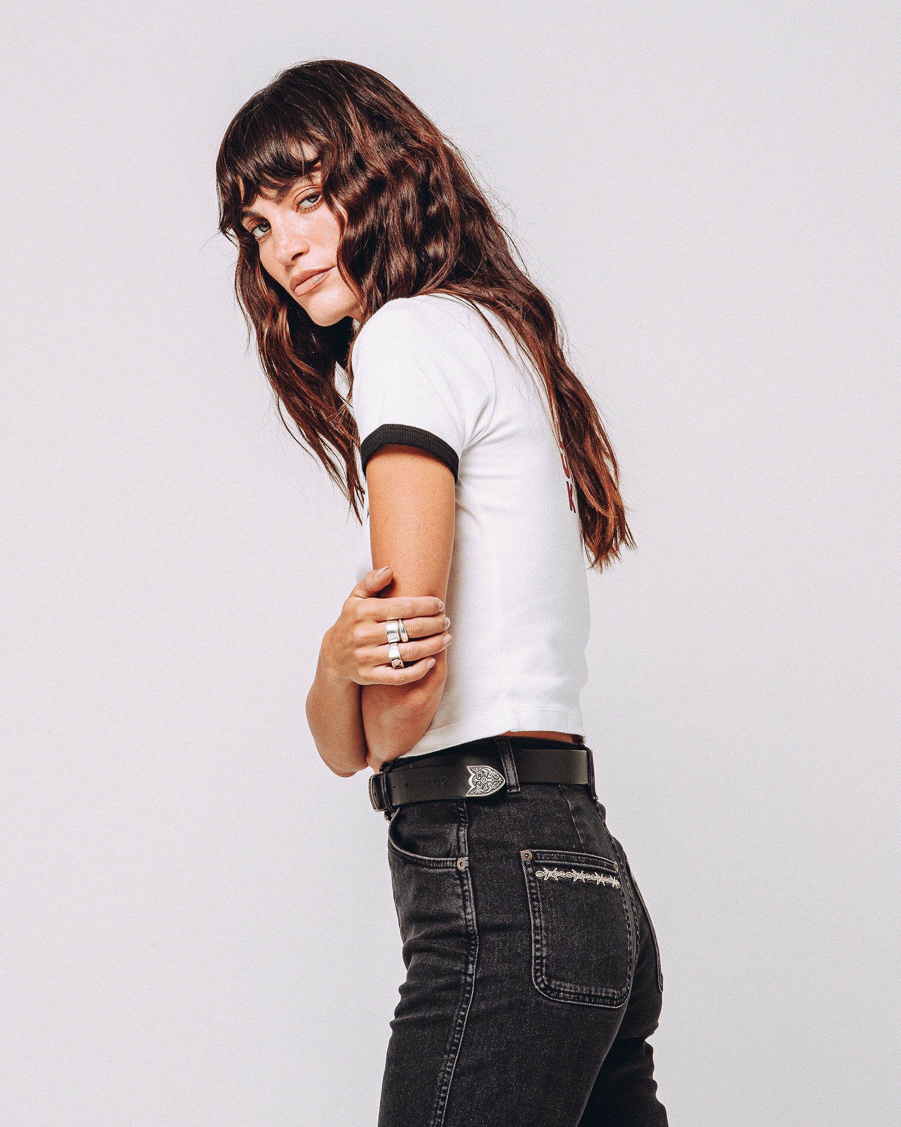 Lucky You Ringer Baby T-shirt - Off White