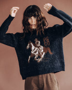Western Knitted Jumper - Washed Black