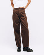 Grace Barrel Leg Jean - Washed Brown
