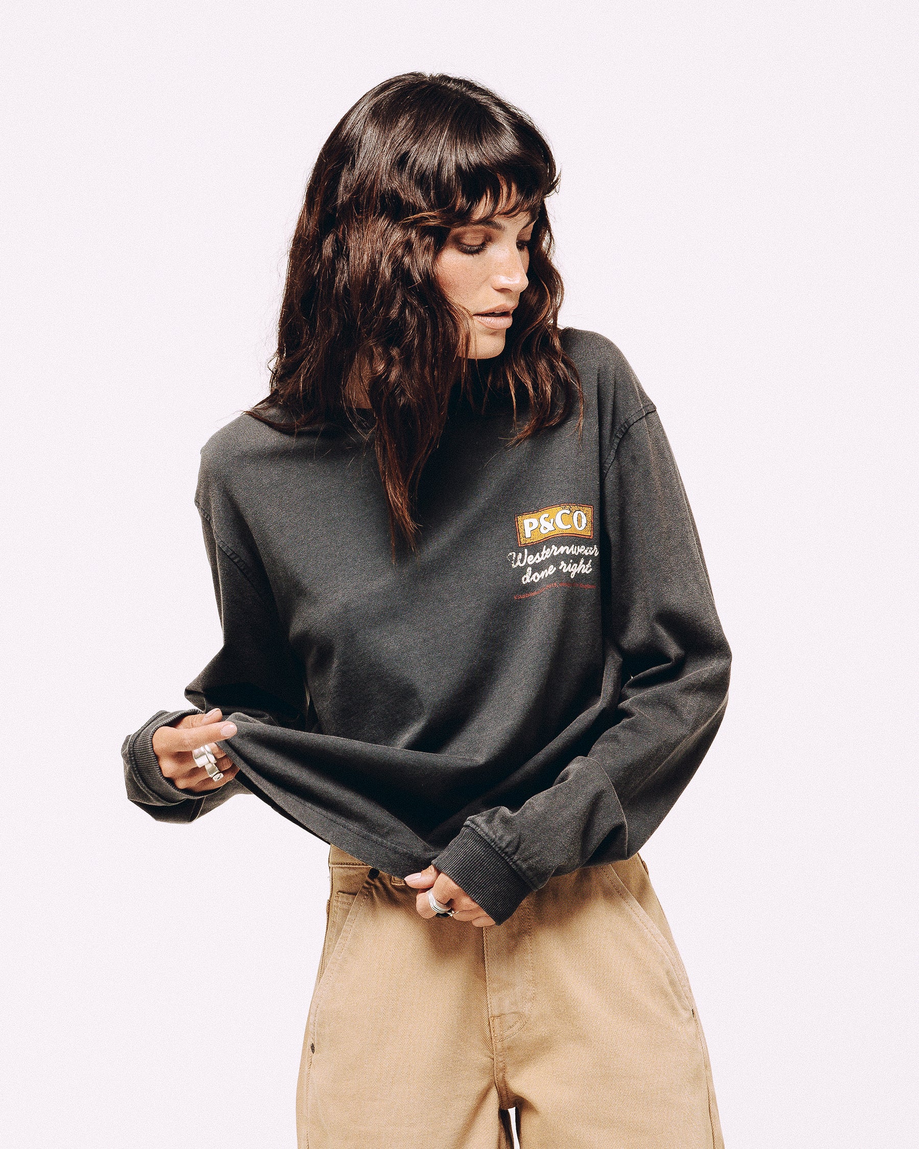 Western Wear Unisex Longsleeve T-Shirt - Acid Wash