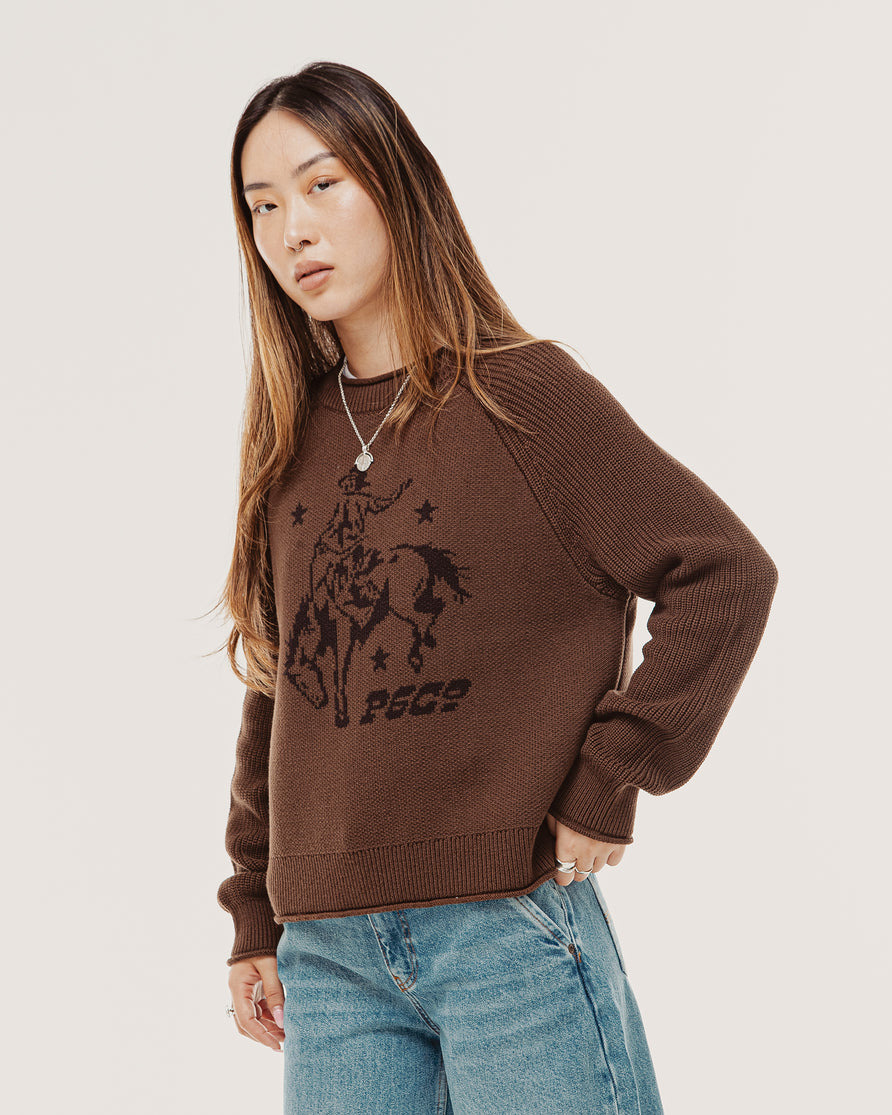 Bronco Knitted Rollneck Sweater - Brown