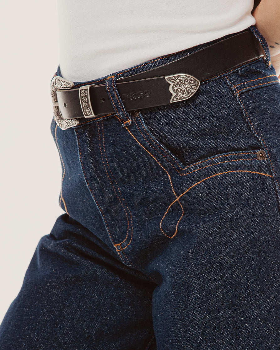 Lori Wide Leg Flare - Raw Indigo