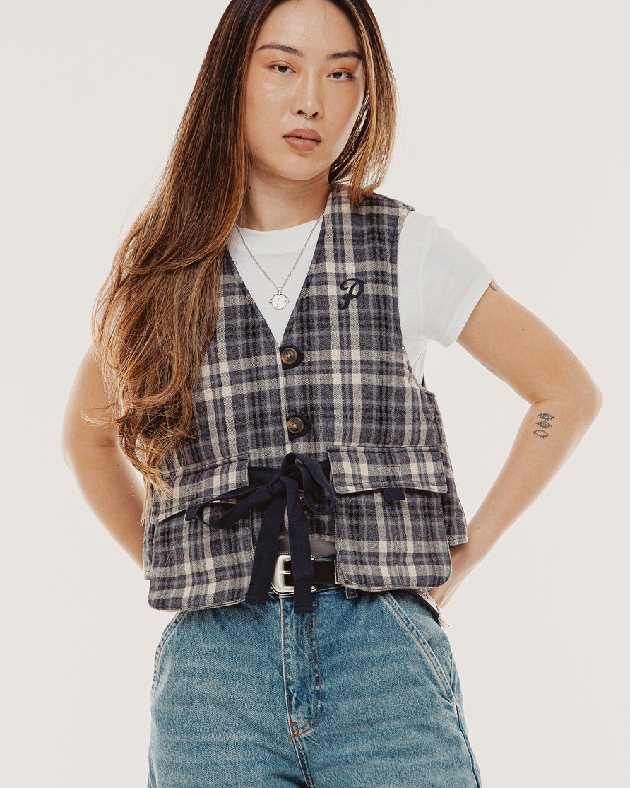 Brook Vest - Pebble Plaid