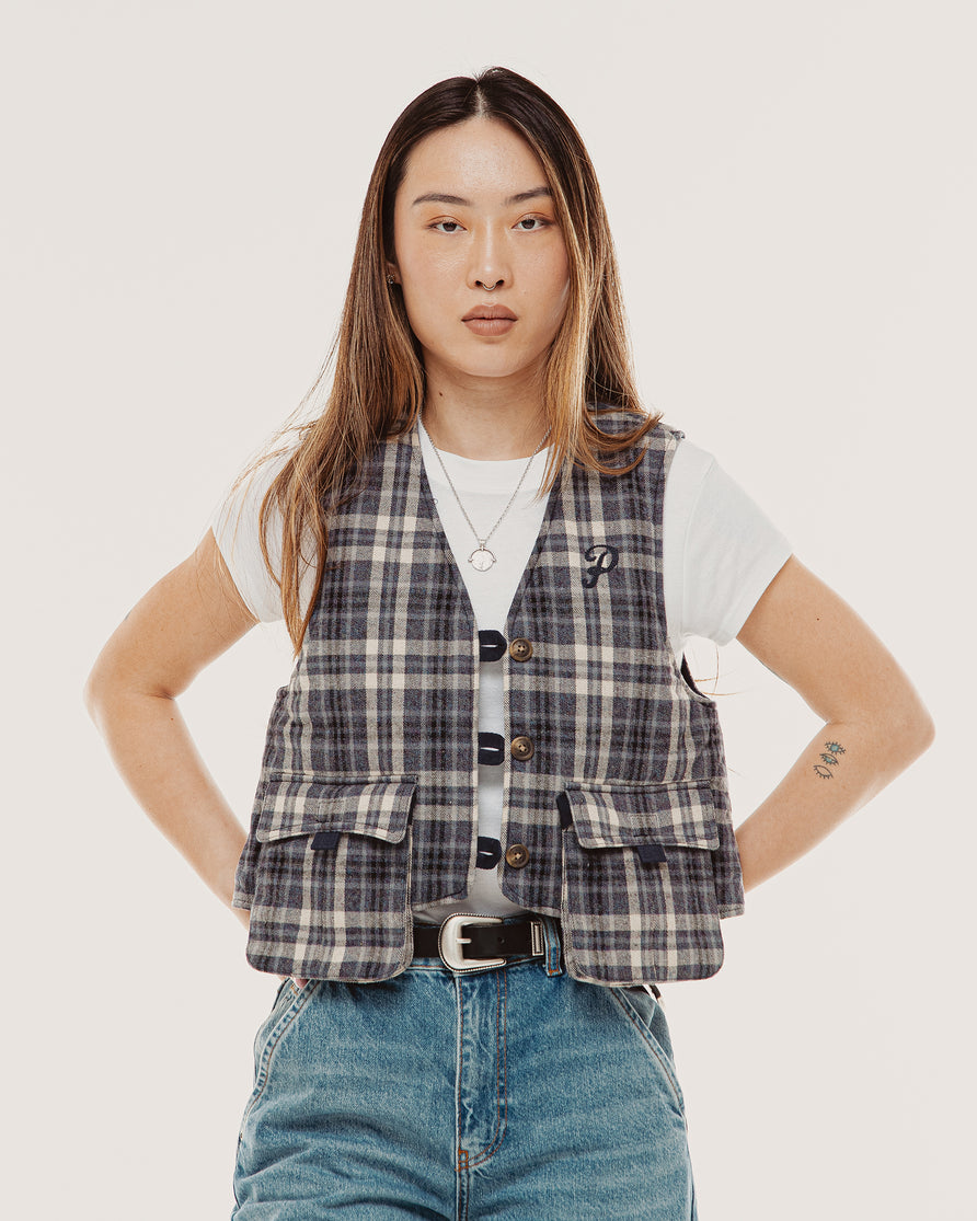 Brook Vest - Pebble Plaid
