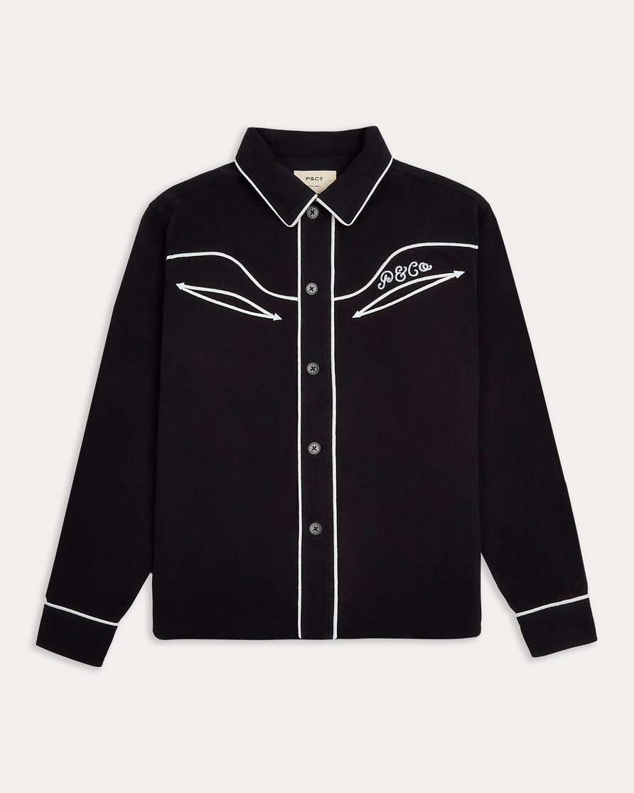 Willow Western Shirt - Washed Black