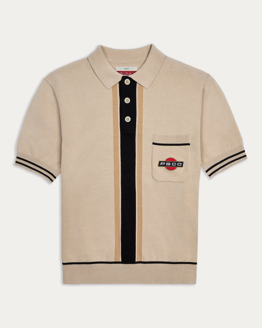 Racing Team Knitted Polo - Stone