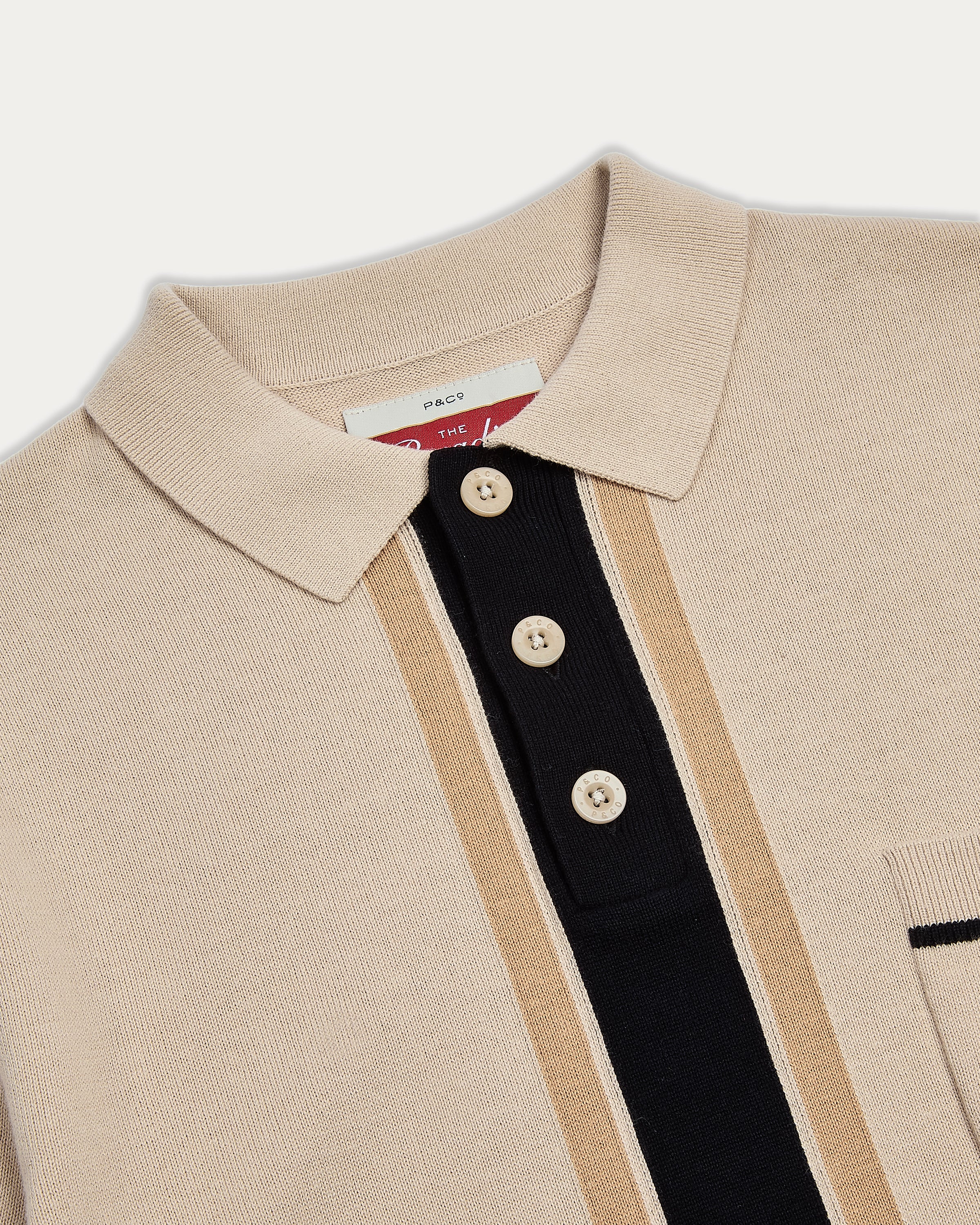 Racing Team Knitted Polo - Stone