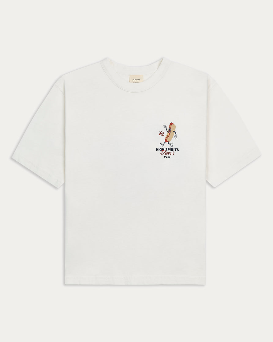 High Spirits Diner Boxy T-Shirt - Off White