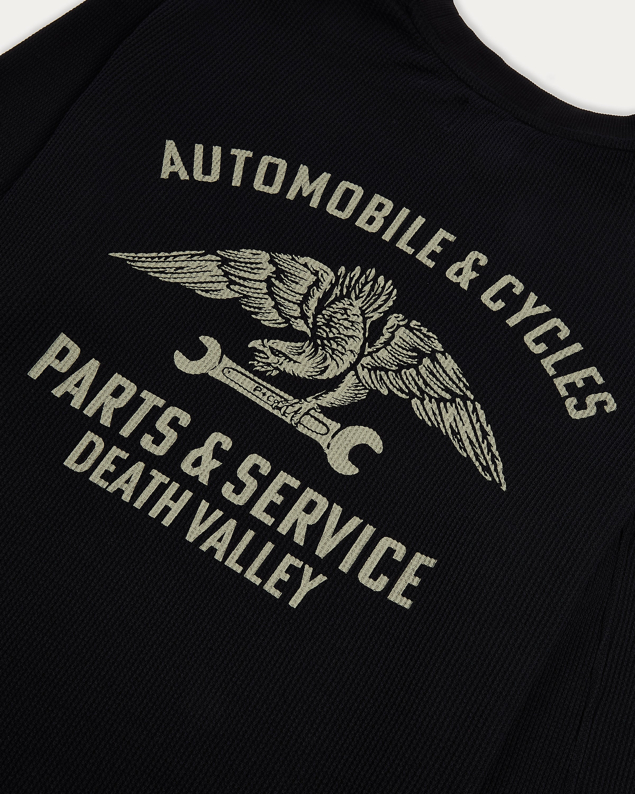 Parts & Service Waffle Longsleeve - Washed Black
