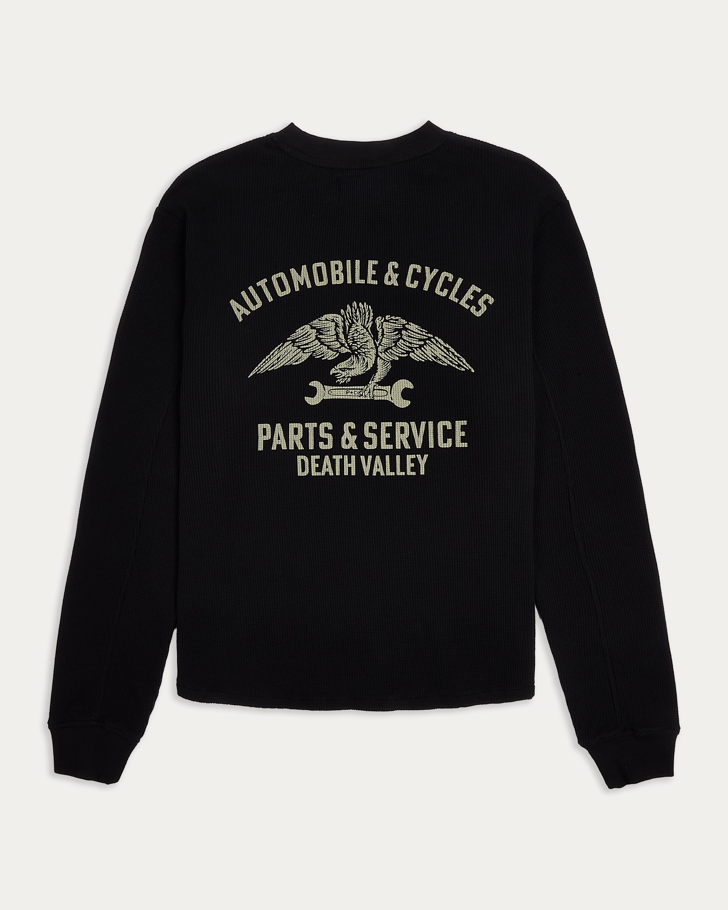 Parts & Service Waffle Longsleeve - Washed Black