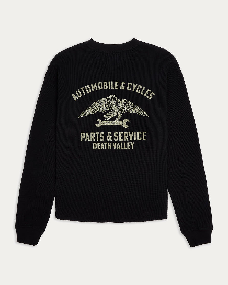 Parts & Service Waffle Longsleeve - Washed Black