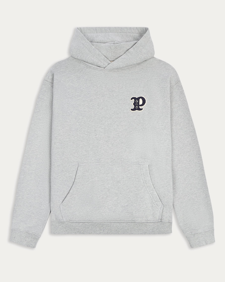 Varsity Heavyweight Hoodie - Grey Marl