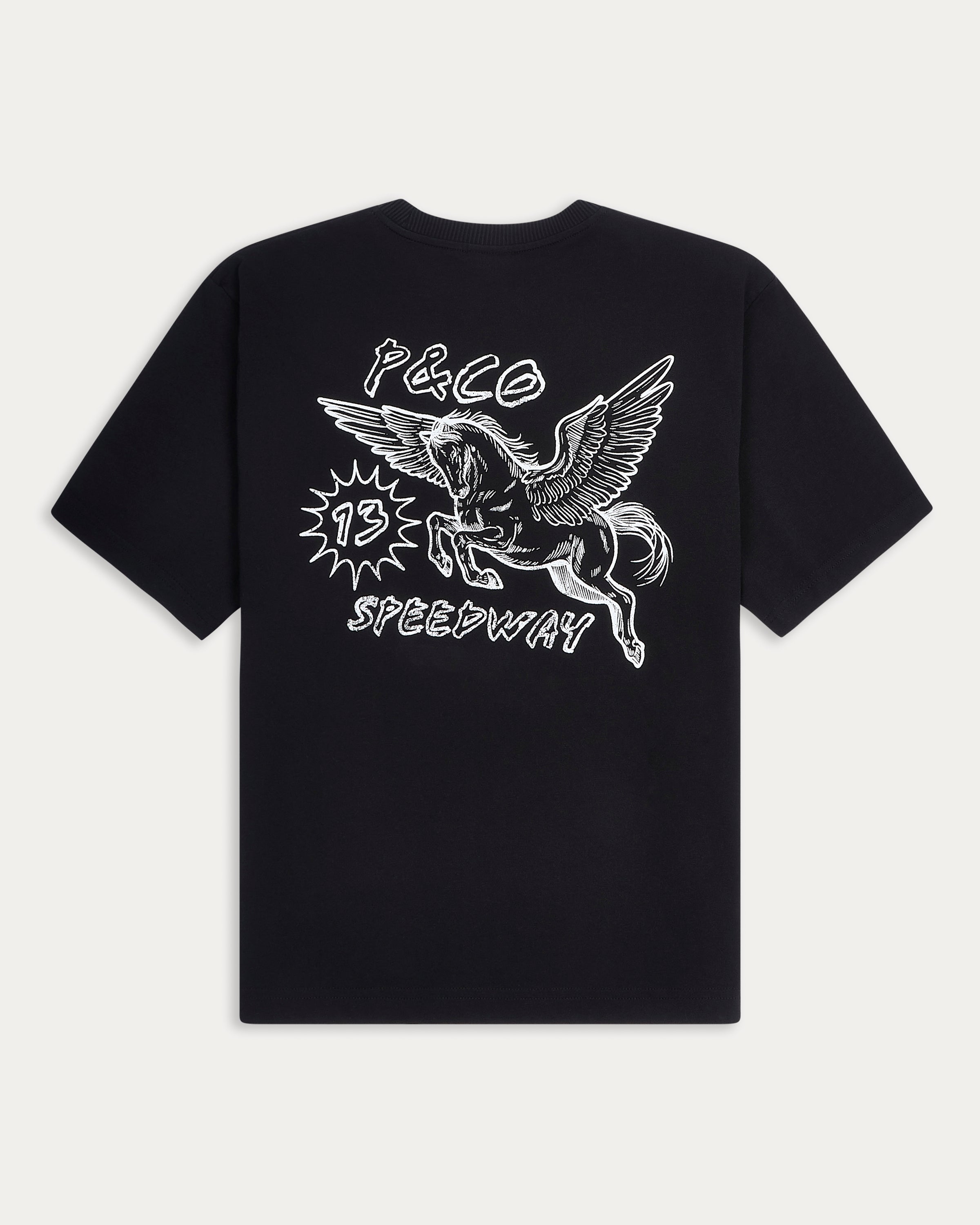 Washed Black Pegasus Speedway Boxy T-Shirt | Men's T-Shirts ‐ P&Co