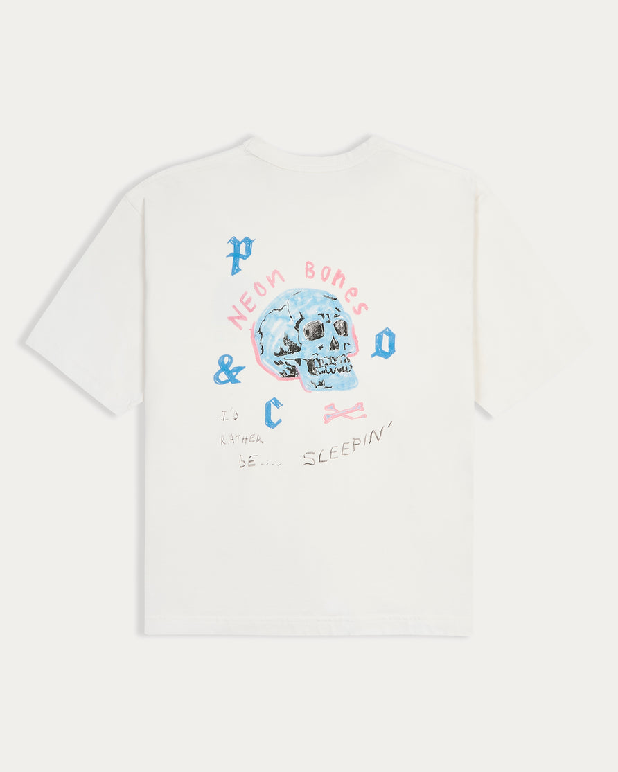 Neon Bones Boxy T-Shirt - Off White