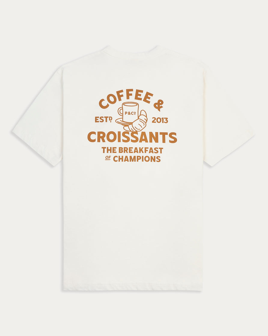 Coffee & Croissants T-Shirt - Off White