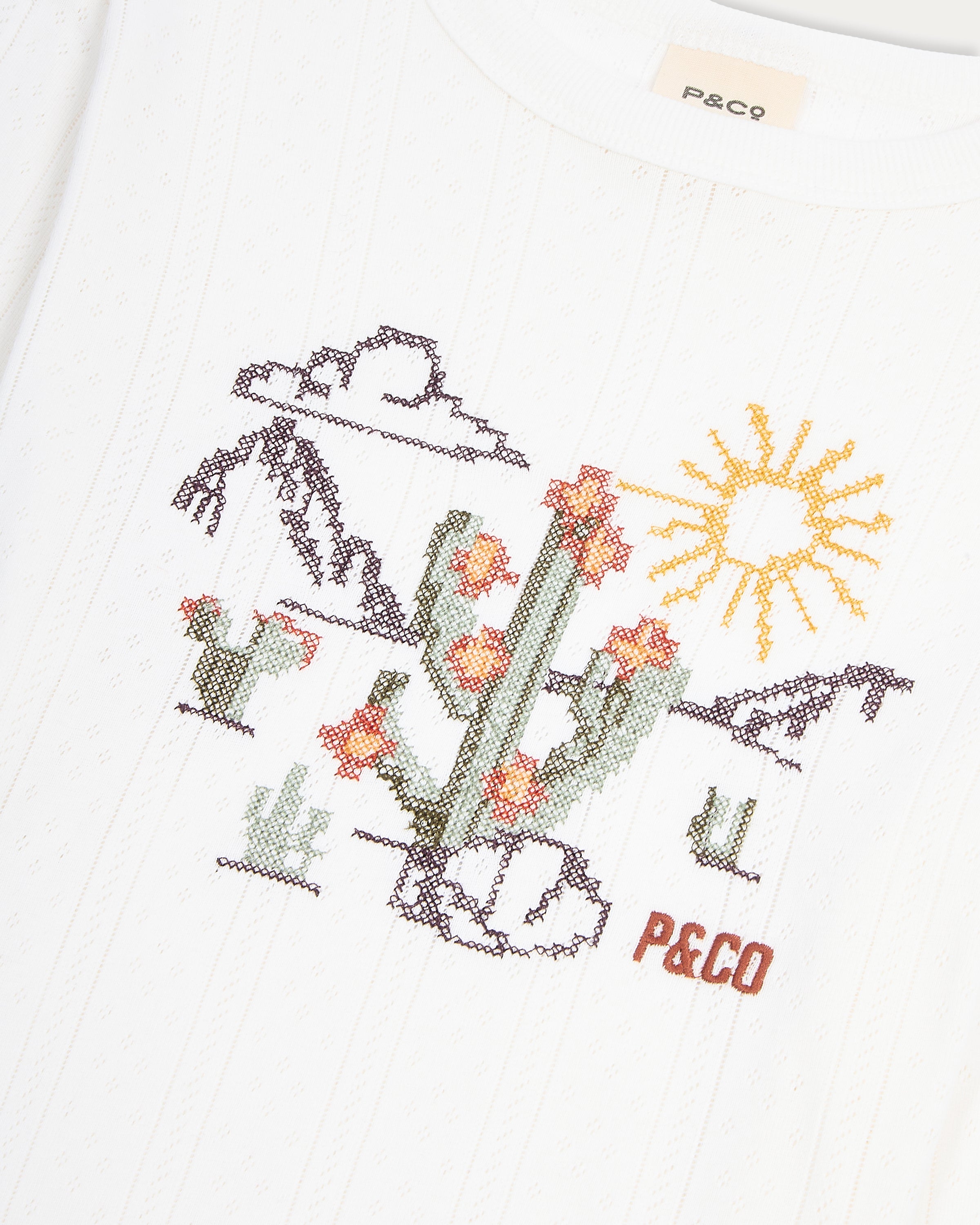 Desert Flora Embroidered Longsleeve - White