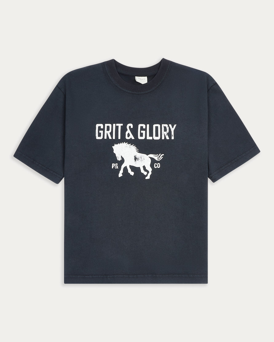 Grit & Glory Boxy T-Shirt - Washed Black