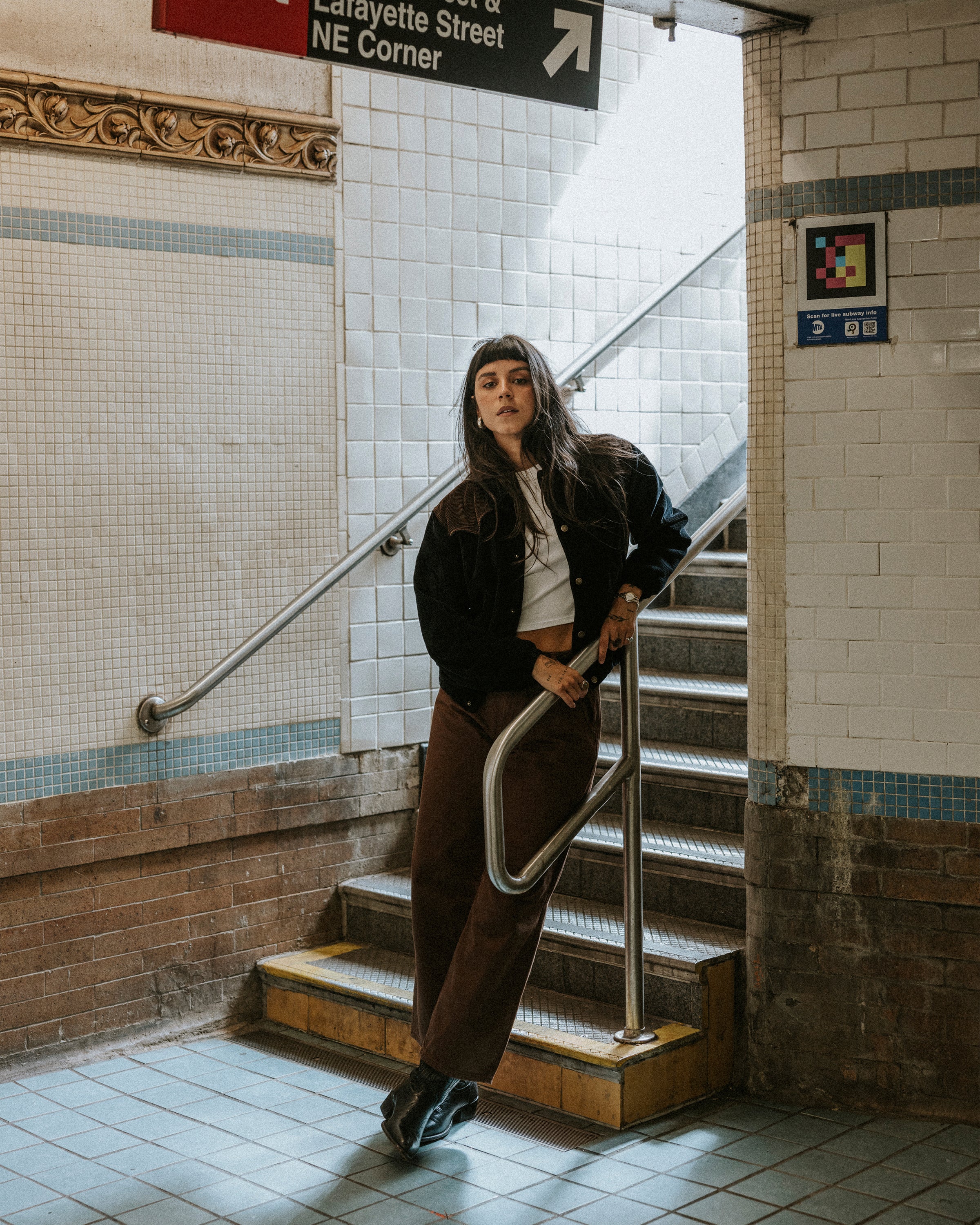 Harper Cord Bomber Jacket - Washed Black