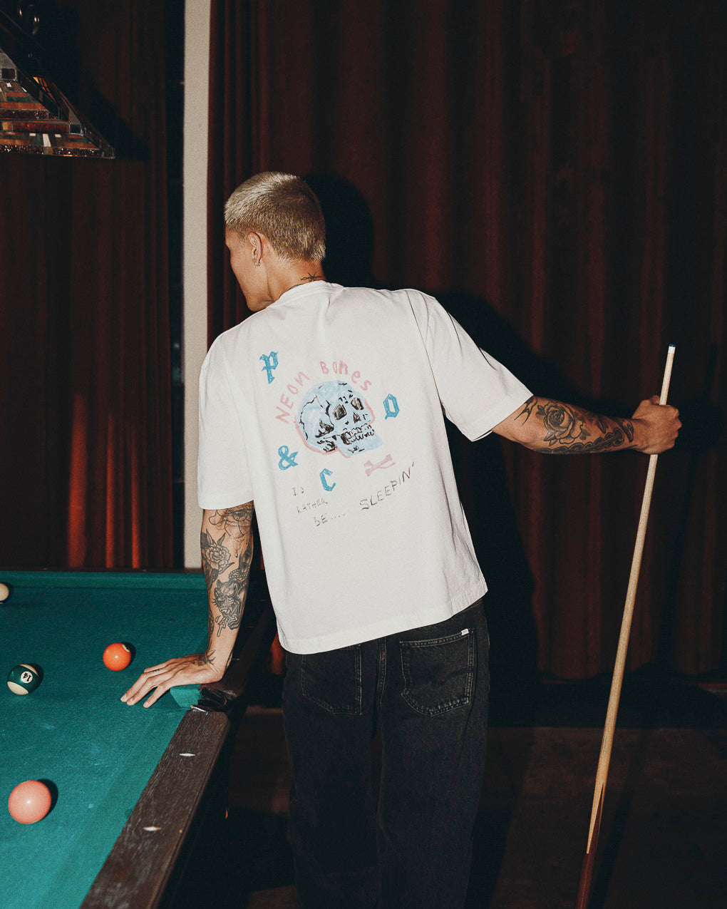 Neon Bones Boxy T-Shirt - Off White